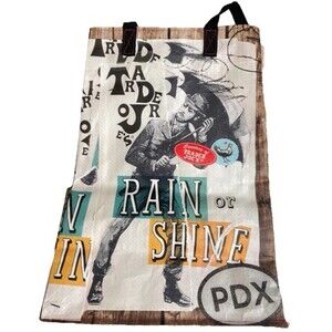 Trader Joes Tote  Bag Portland Oregon Weird Rain Coffee New